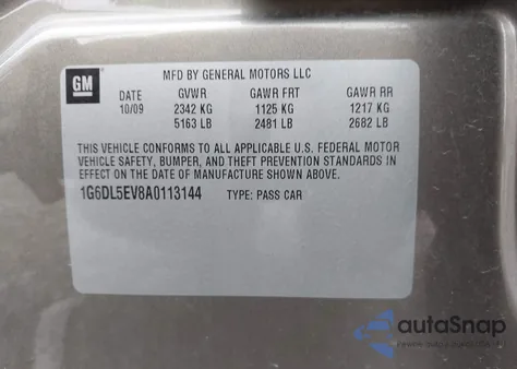 2010 Cadillac Cts Standard z USA, uszkodzony, nr VIN 1G6DL5EV8A0113144